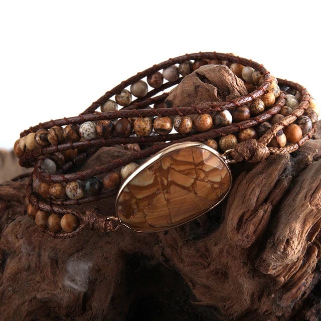 Boho Beaded Stone Wrap Bracelet