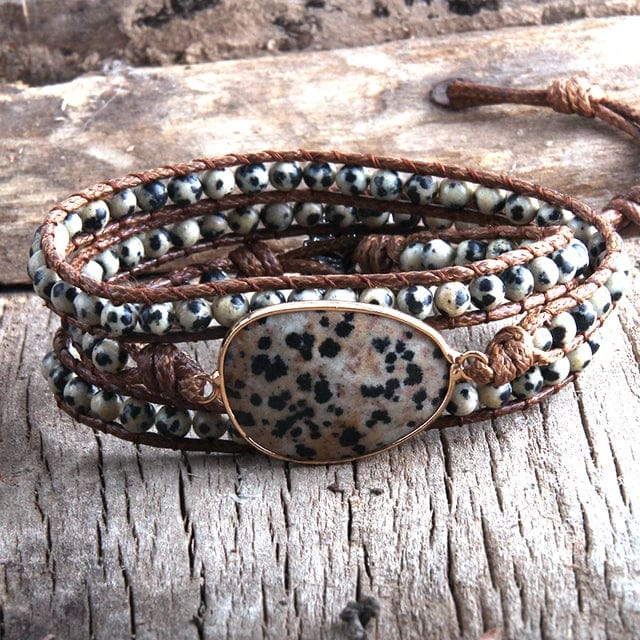 Boho Beaded Stone Wrap Bracelet