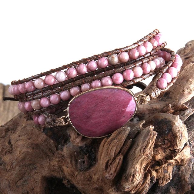 Boho Beaded Stone Wrap Bracelet