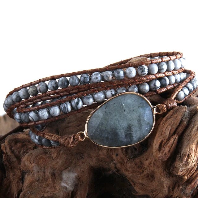 Boho Beaded Stone Wrap Bracelet