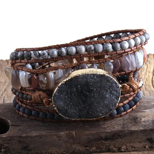 Boho Stone Beads Wrap Bracelet