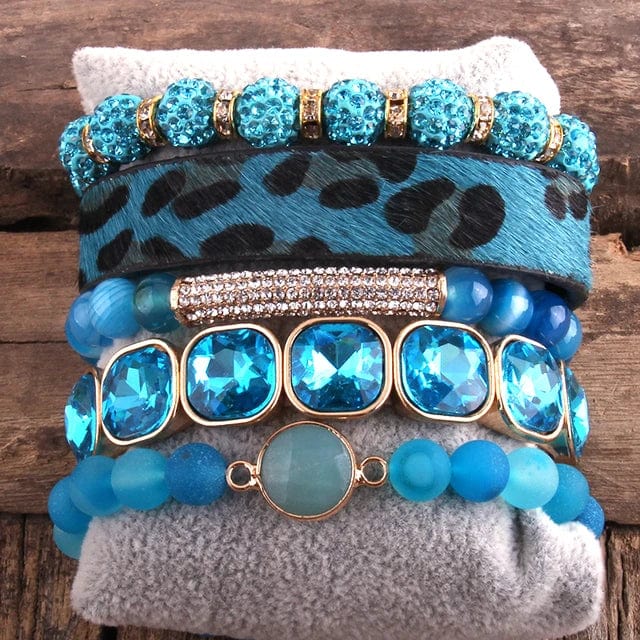 Leopard Print Multilayer Bracelet Set