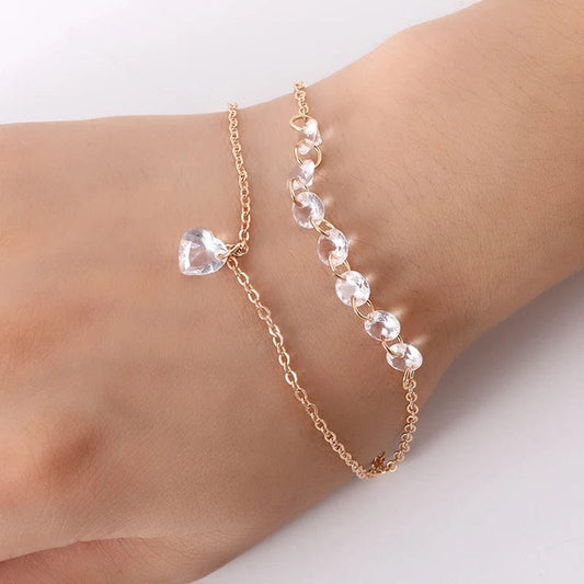 Simple Elegant Crystal Gold Bracelet